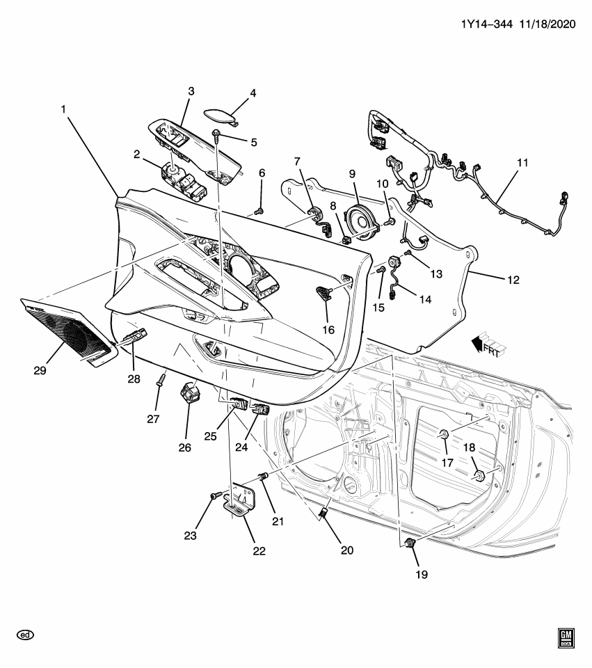 GM 84732861 PLATE ASM-FRT S/D A/RST SW MT