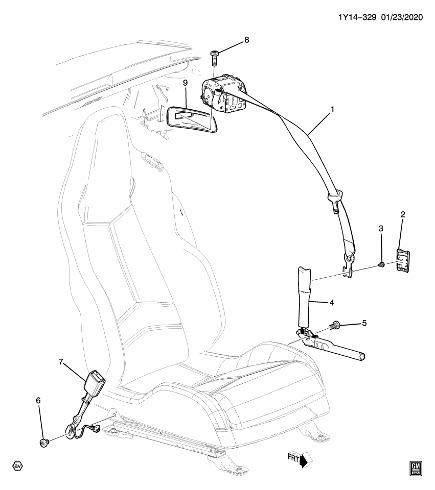 GM 84609110 BUCKLE KIT-F/SEAT BELT *BLACK