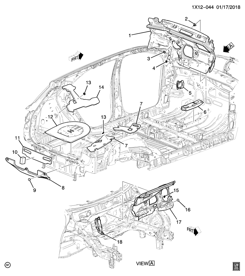 GM 84539985 INSULATOR ASM-BODY RR PNL