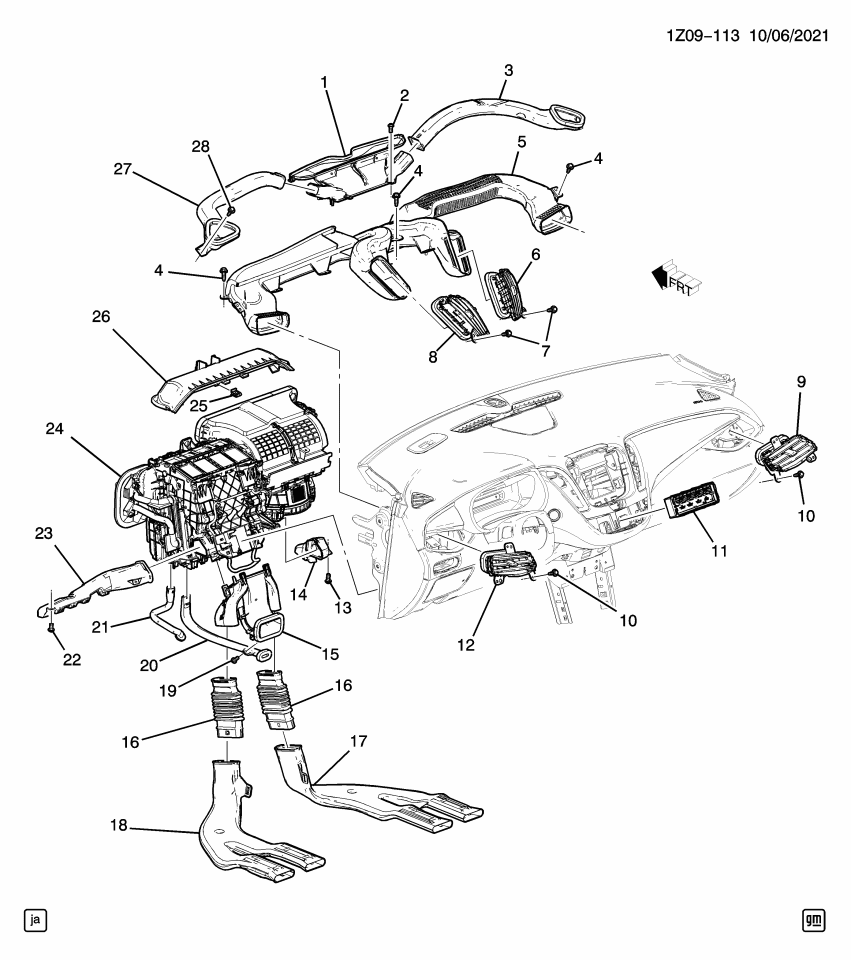 GM 84188425 Heater & Air Conditioner Control Assembly Remote