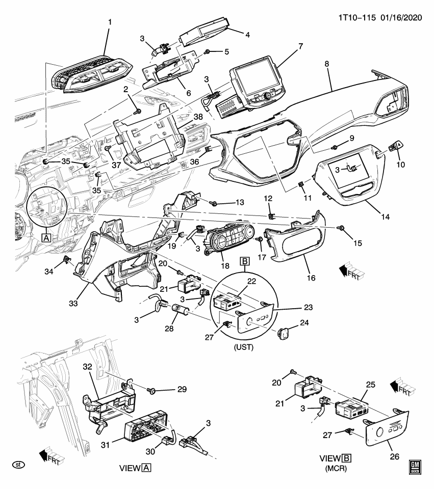 GM 42775573 CONTROL ASM-HTR & A/C USER INTERFACE *JET BLACK