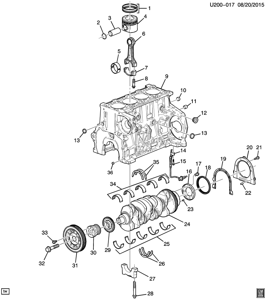GM 12625378 Pin-Crankshaft Rear Oil Seal Housing Locating