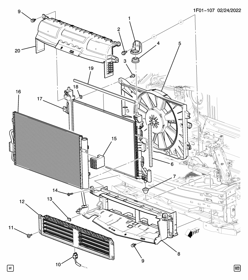 GM 42688343 BAFFLE-RAD AIR UPR
