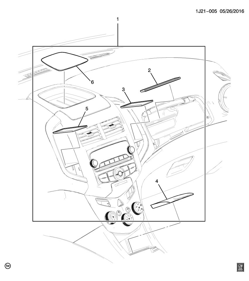 GM 95235020 Mat, Instrument Panel Outer Compartment