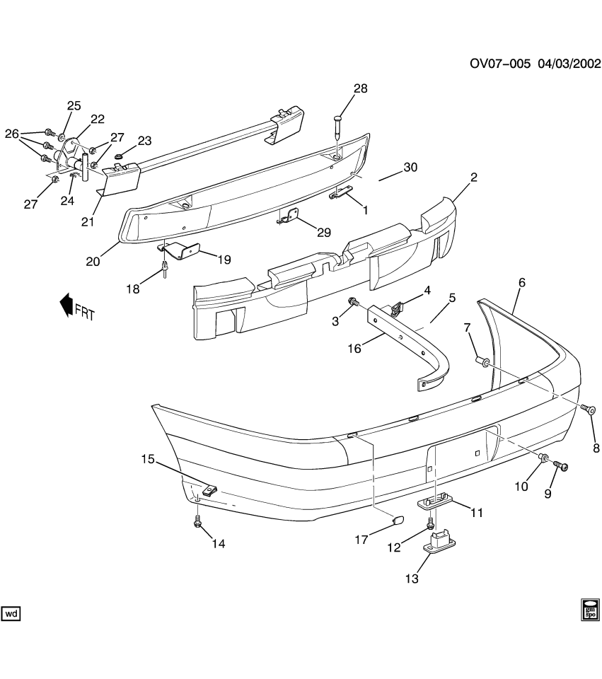 GM 90563337 Pin, Rear Bumper Imp Bar