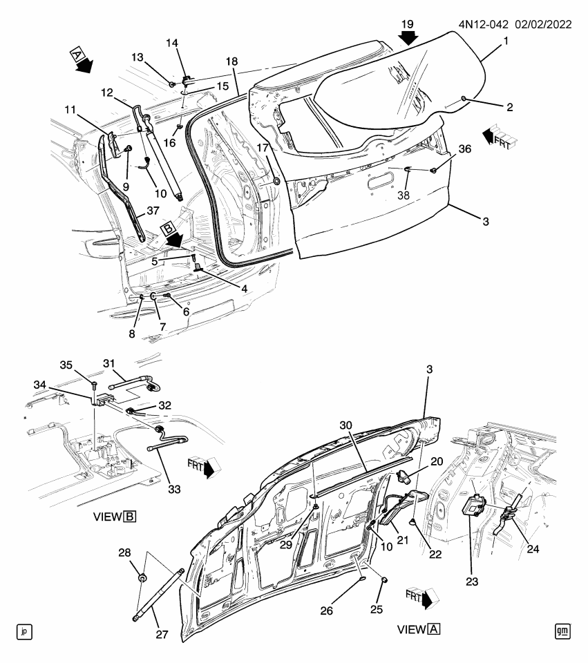 GM 84396094 Gutter Asm-Back Body Opening Side *Black