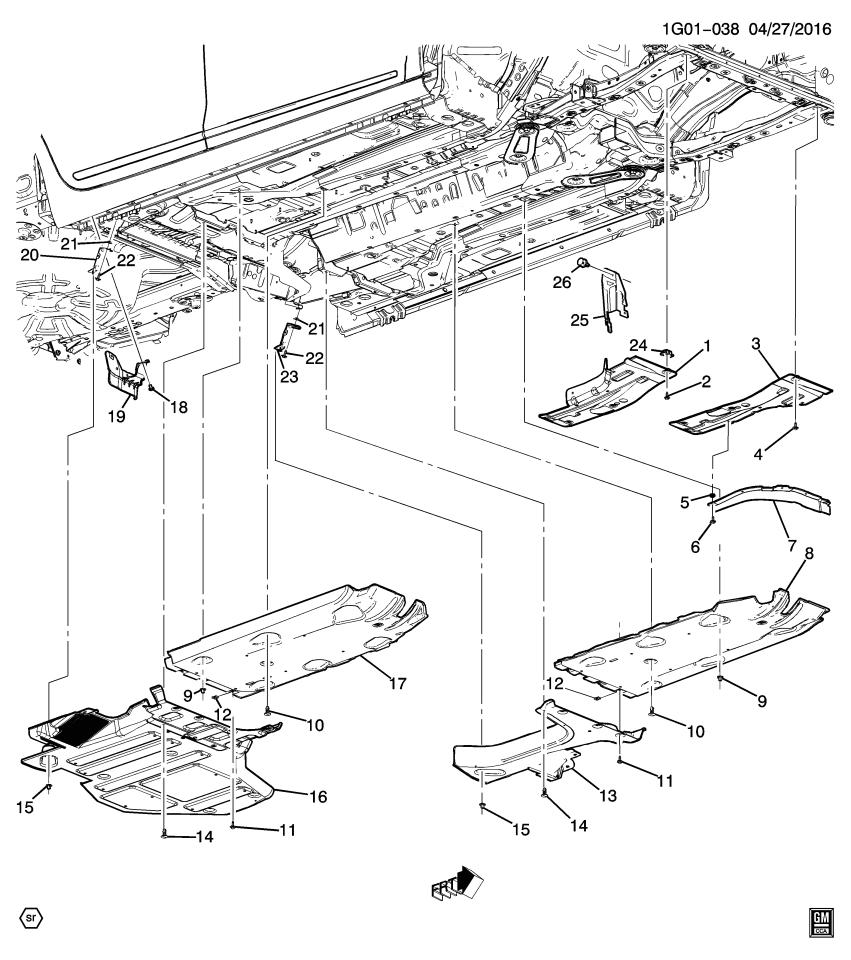 GM 22795376 Deflector-Underbody Front Air *Black