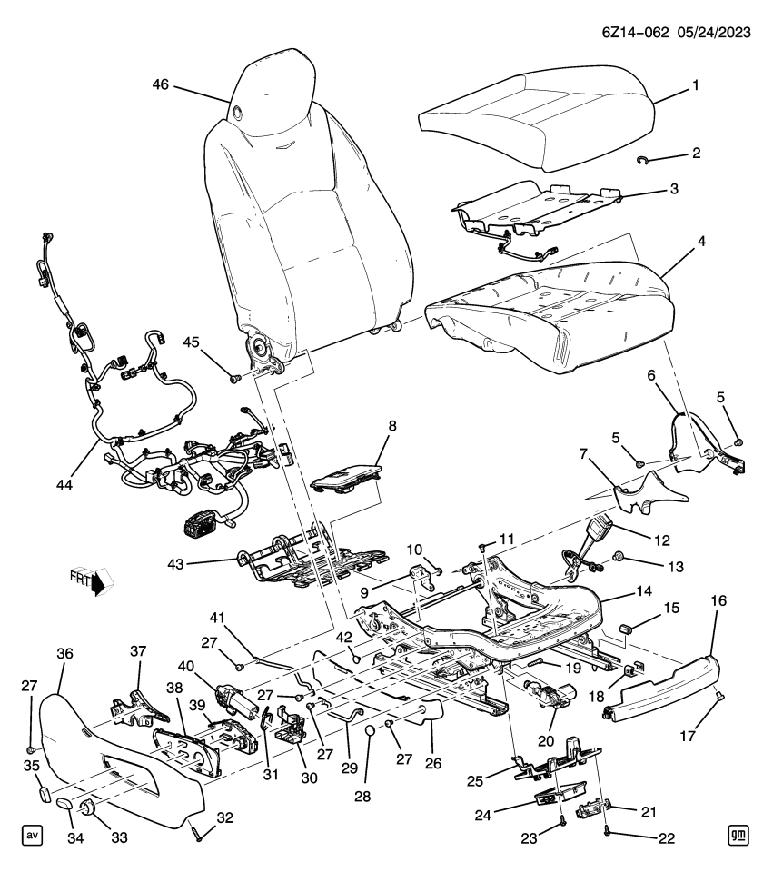 GM 13512333 RETAINER-F/SEAT CUSH CVR