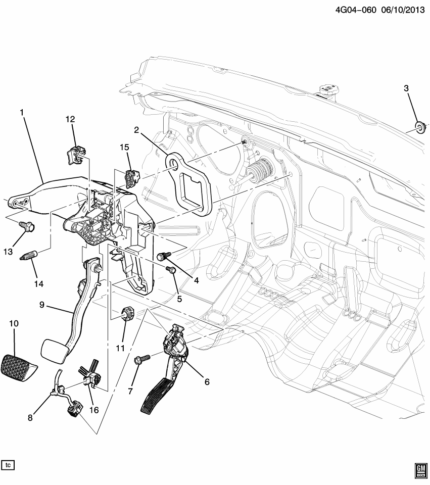 GM 20960975 Insulator-Brake & Accelerator Pedal Bracket