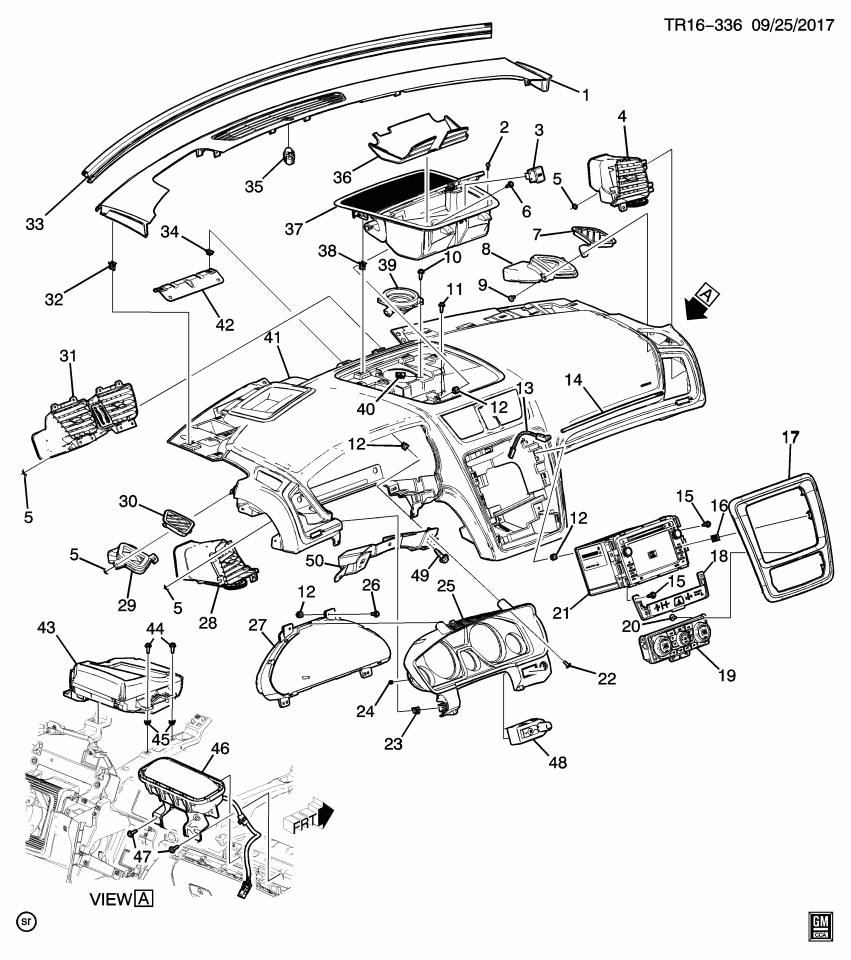 GM 25884793 Insulator-Instrument Panel Cluster Trim Plate Upper