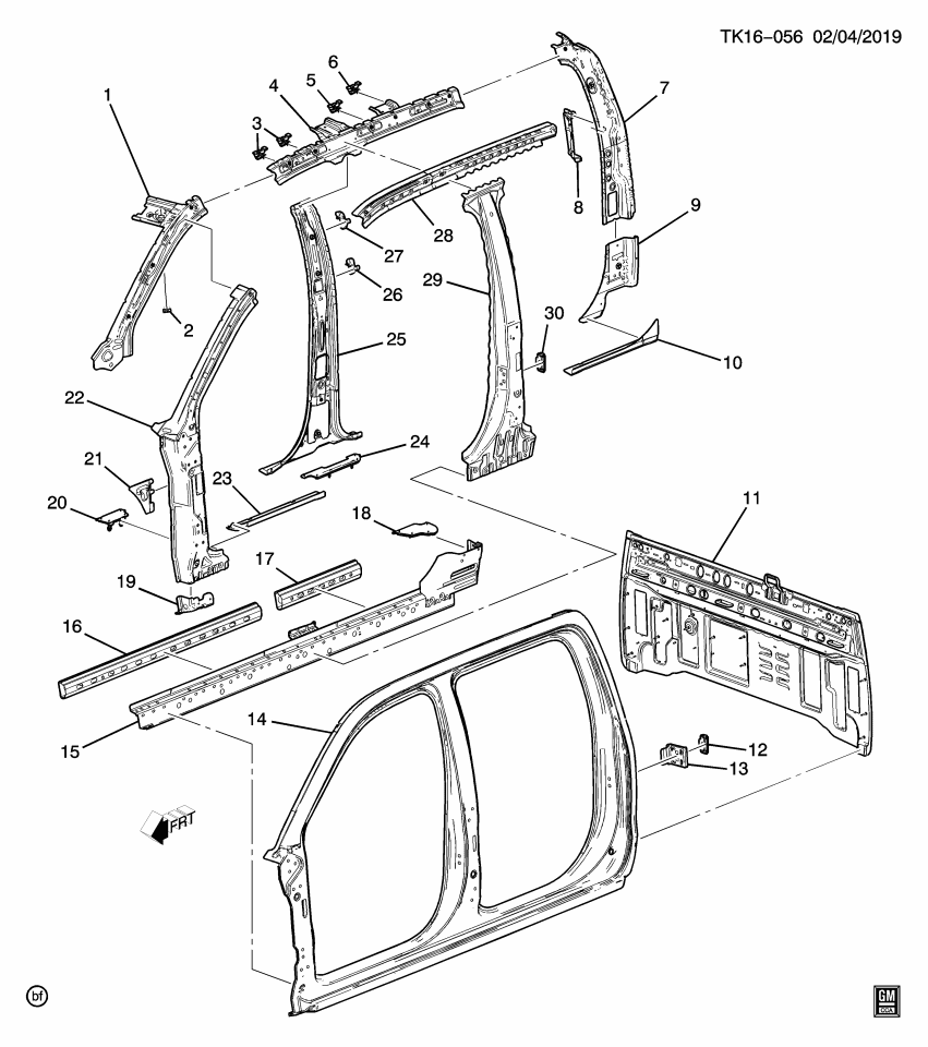 GM 23214991 Extension-Body Hinge Pillar Outer Panel Reinforcement Lower