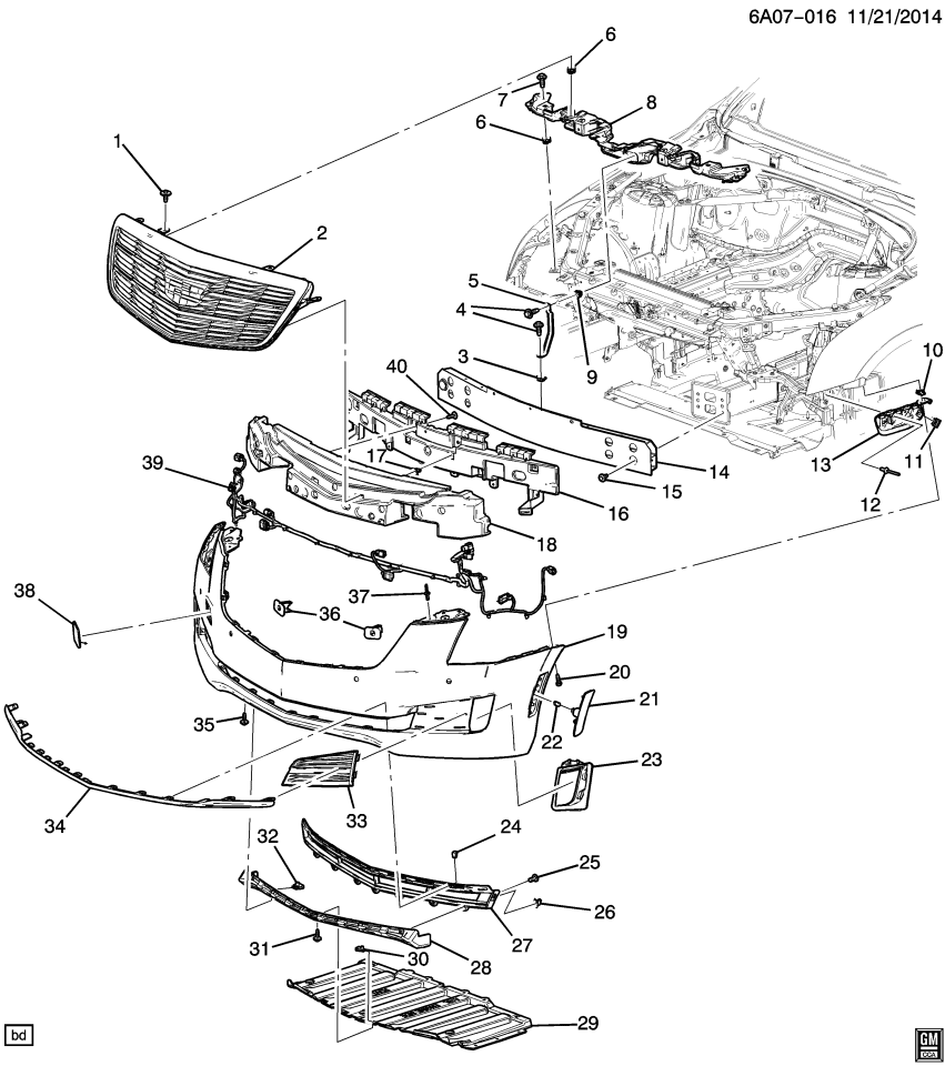 GM 22947470 Harness Asm-Front Object Alarm Sensor Wiring