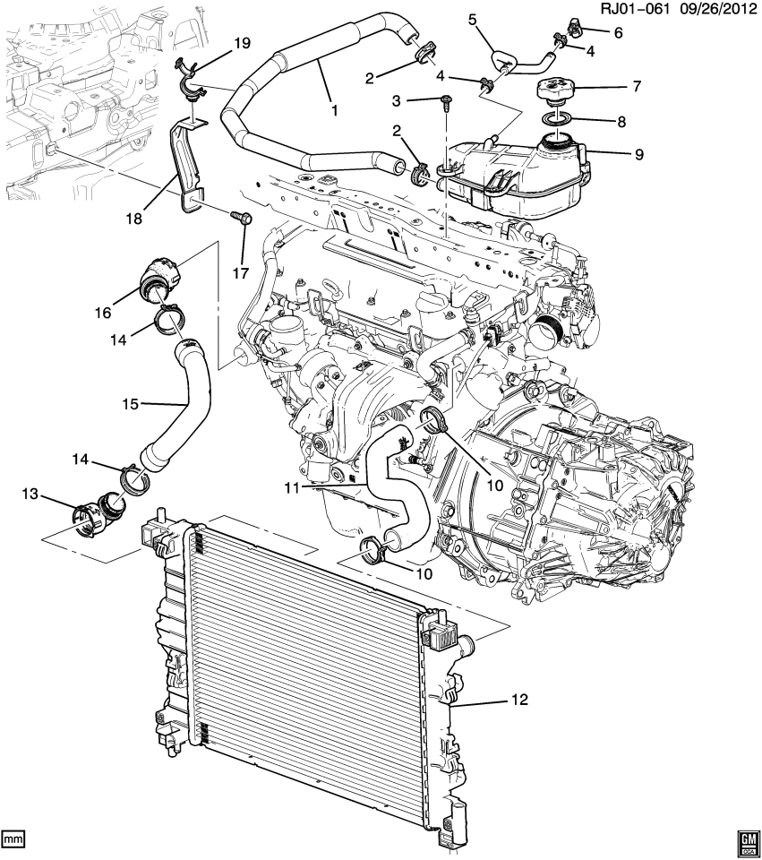 GM 95082996 Bracket-Radiator Surge Tank Outlet Hose