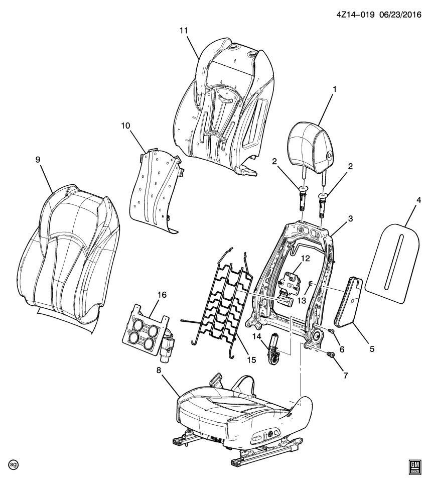 GM 26232772 Cover Asm-Front Seat Back *Mink