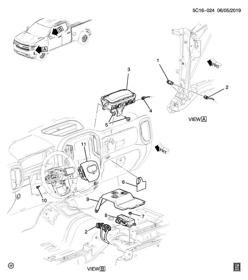 GM 85578912 COVER-AIRBAG SEN & DIAGN MDL
