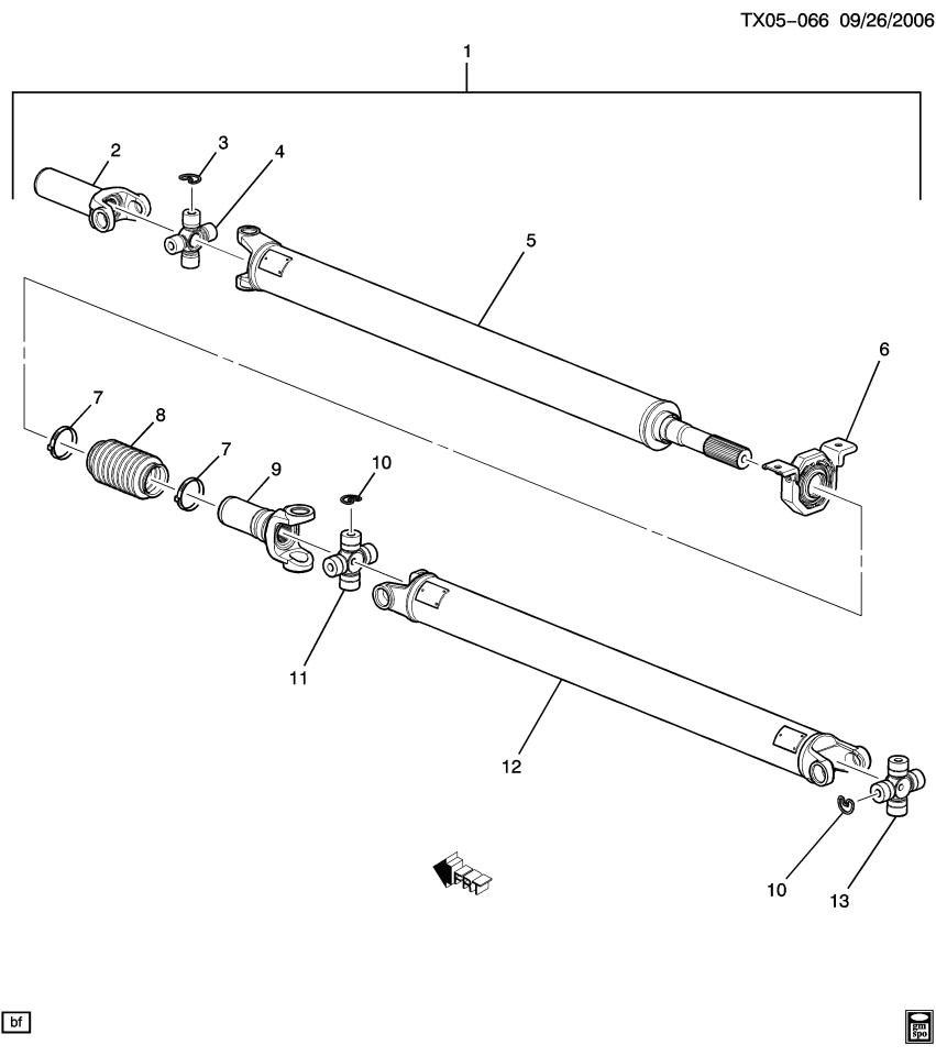 GM 84669677 SHAFT ASM-FRT & RR PROP