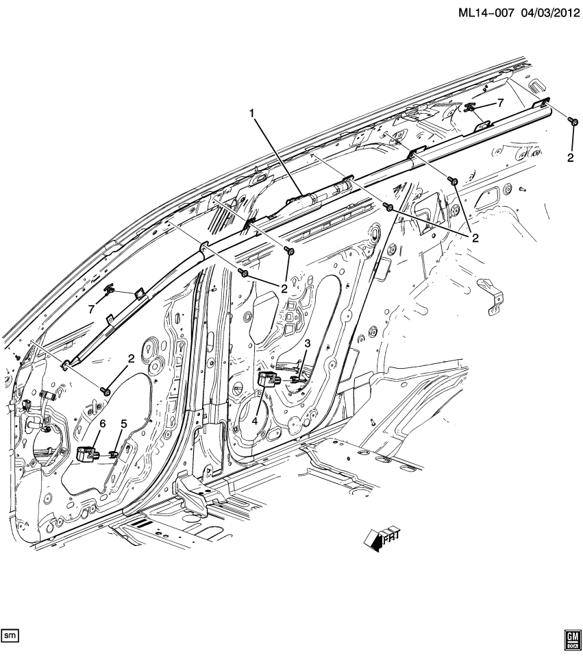 GM 12843692 Retainer-Inflator Restraint Roof Side Rail Module