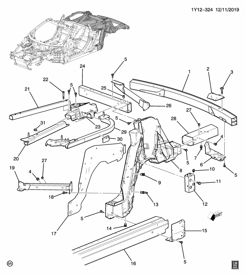 GM 11547009 Side Rail Bolt