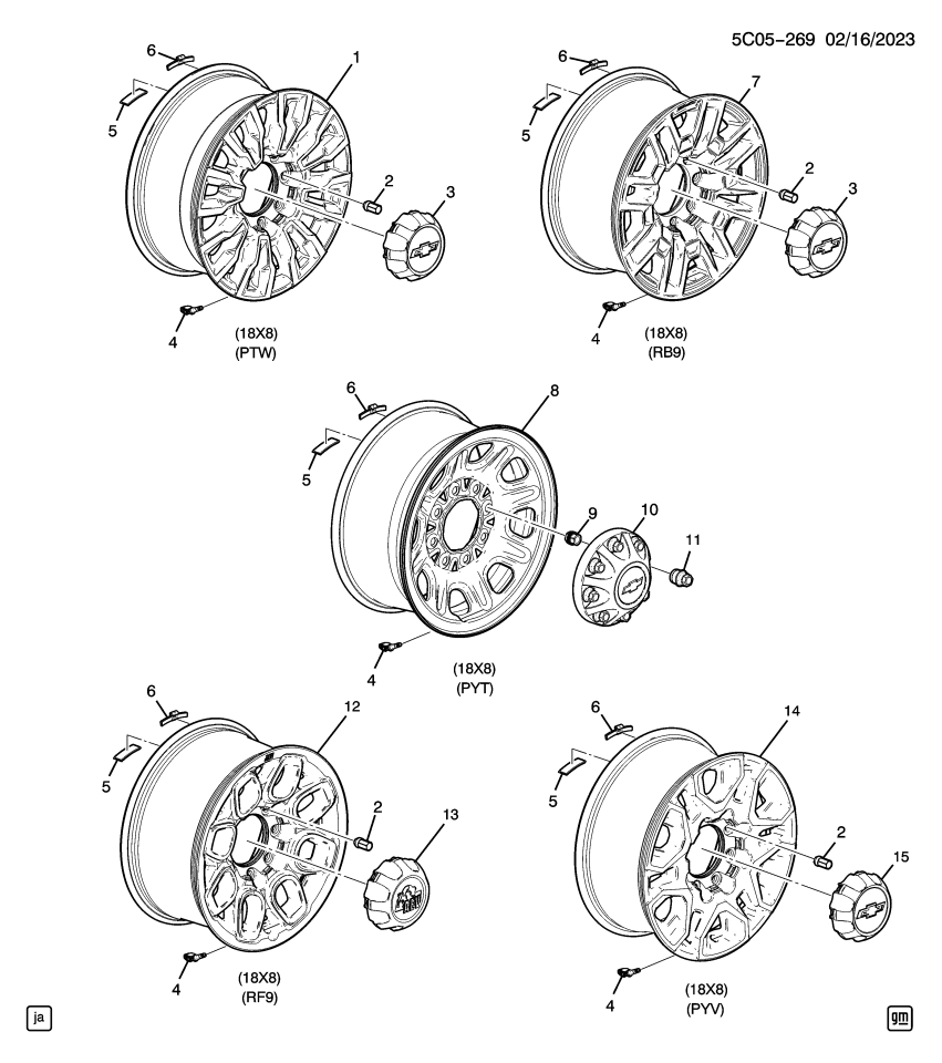 GM 85014024 WHEEL-FRT & RR