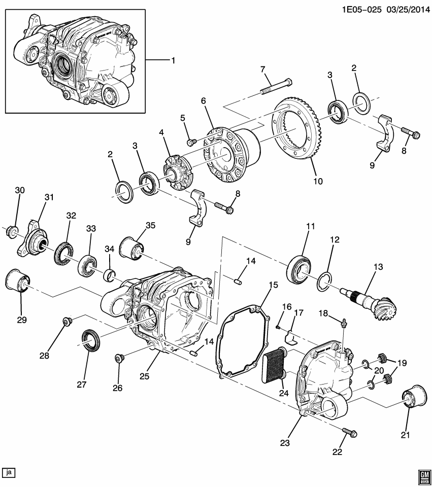 GM 22921944 Adapter, Differential Oil Cooler