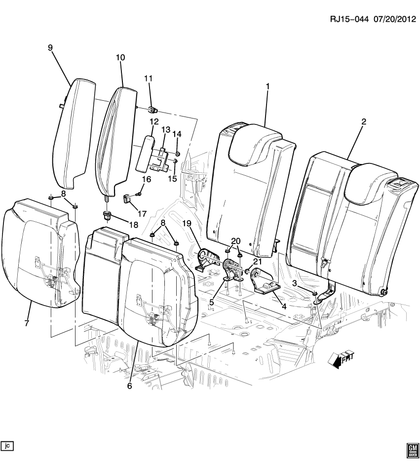 GM 42463354 Cover Asm-Rear Seat Back Side *Jet Black