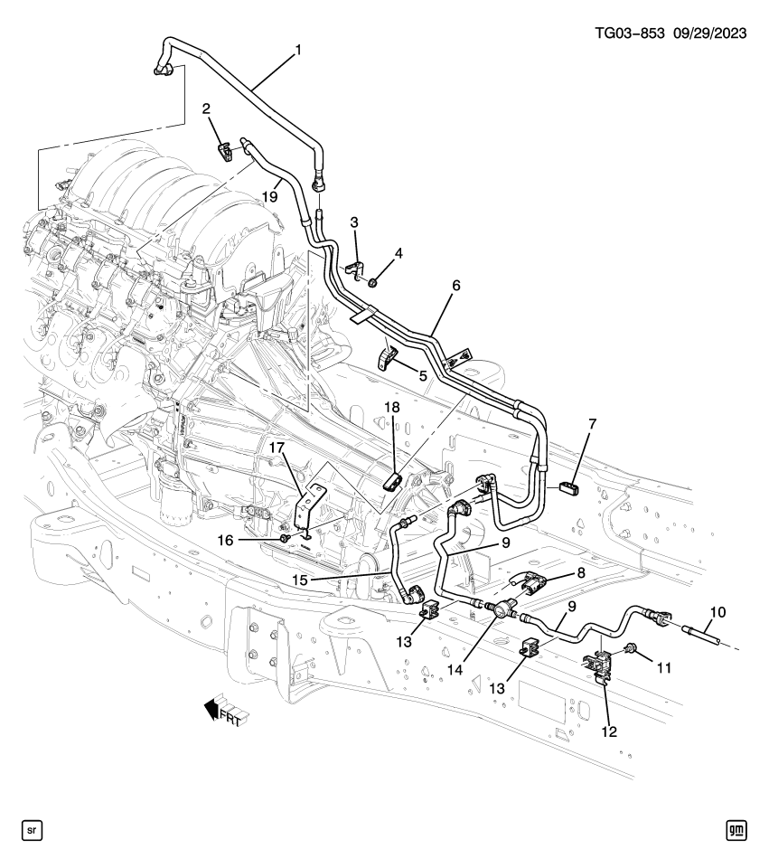 GM 84505783 RETAINER-FUEL FEED & EVAP EMIS & RTN PIPE