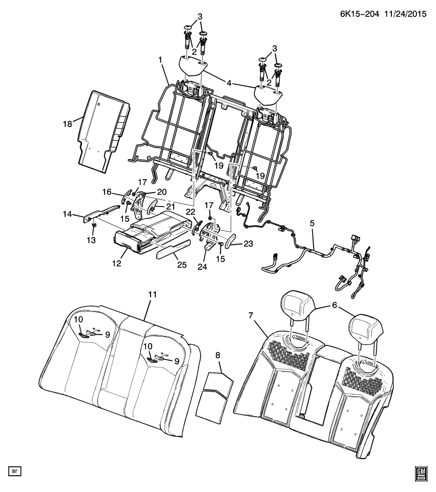 GM 23408758 Harness Asm-Rear Seat Heater Control Wiring