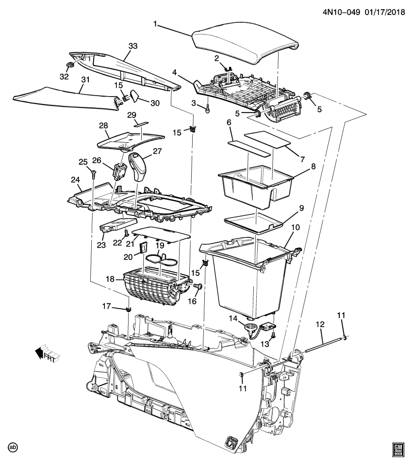 GM 84461319 CAP-F/FLR CNSL APLQ *SHALE