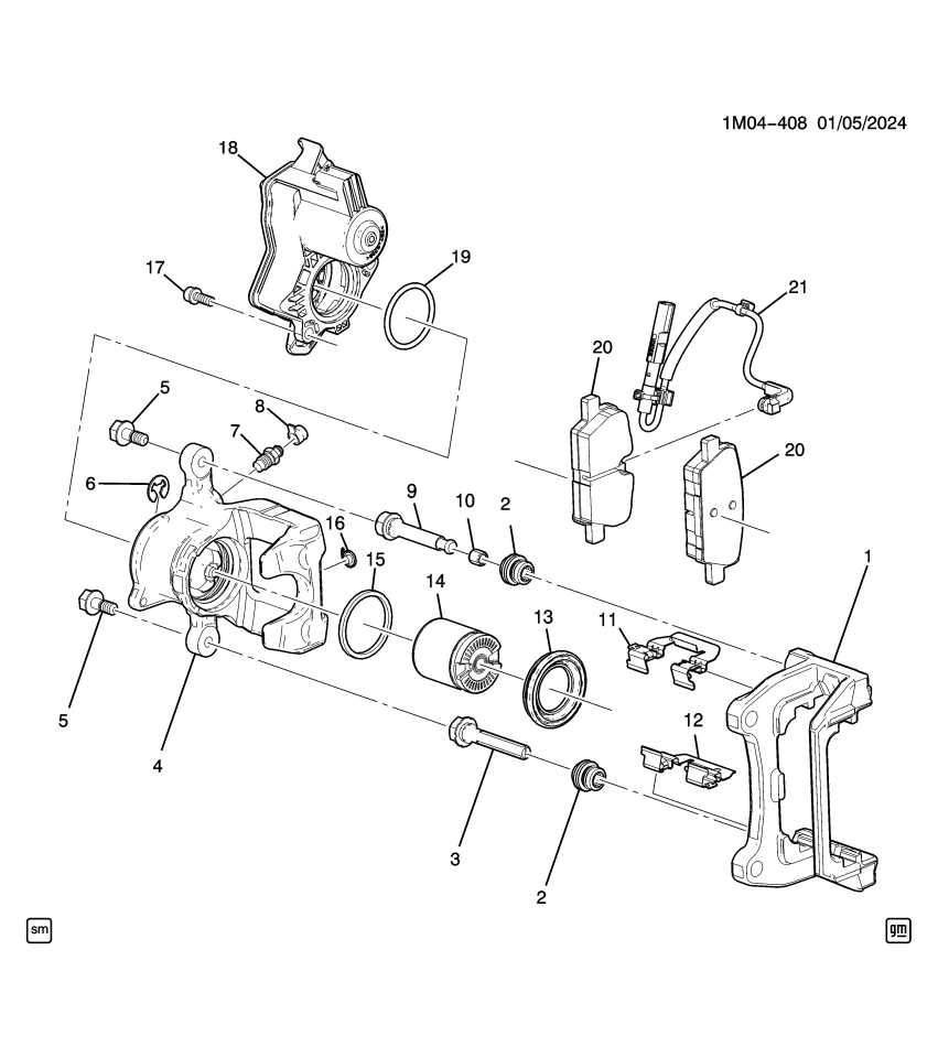 GM 13551441 PISTON KIT-RR BRK CLPR