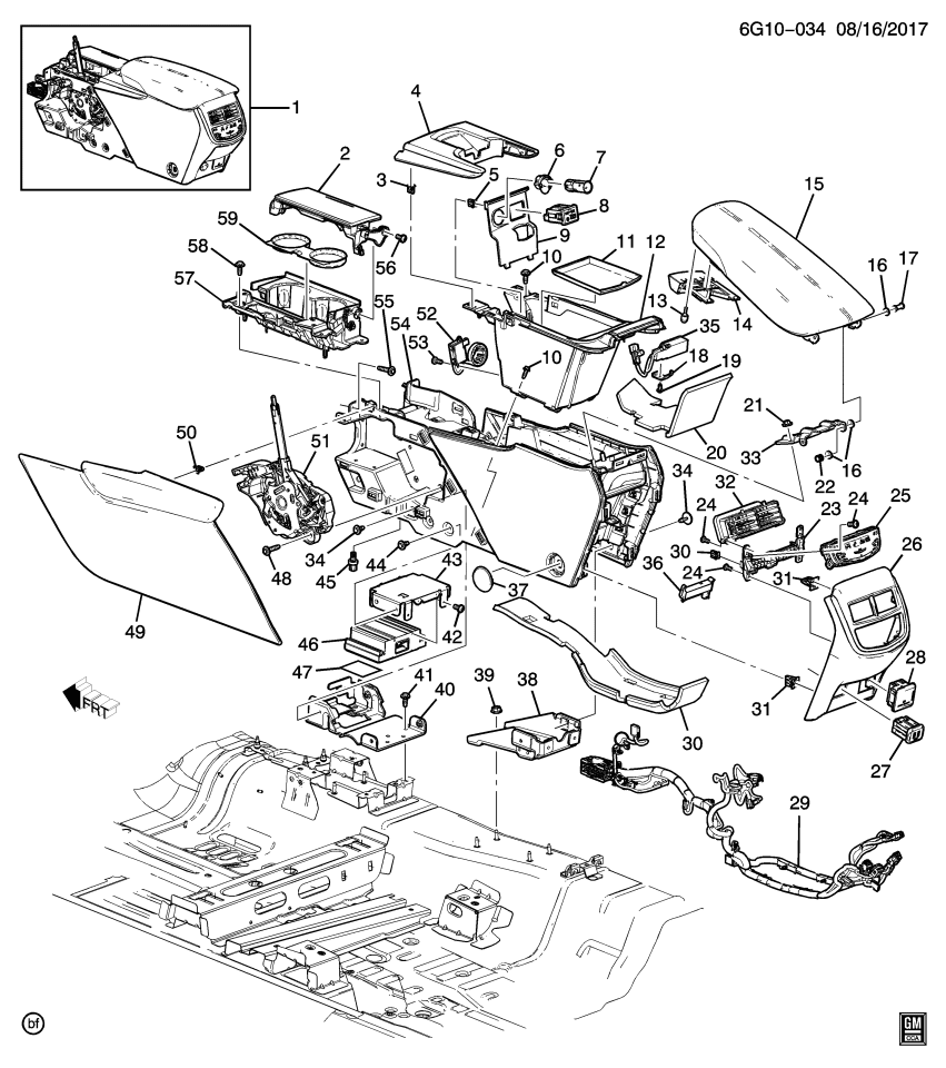 GM 84389394 CONSOLE ASM-F/FLR *SHALE