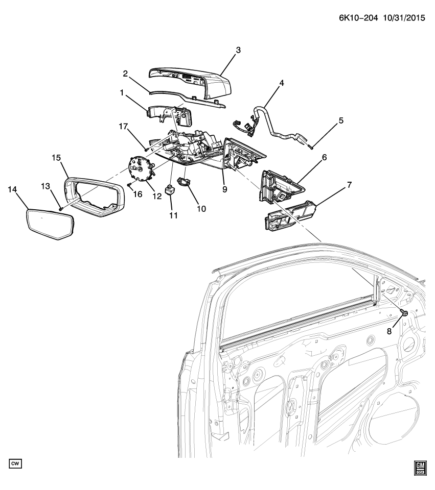 GM 23177531 Glass, Outside Rear View Mirror (W/Backing Plate)
