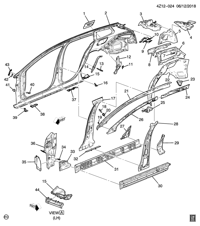 GM 39168677 EXTENSION-QTR INR PNL LWR
