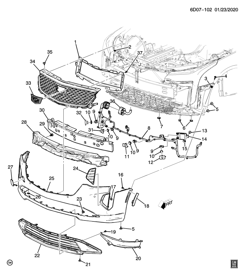 GM 85133329 HARNESS ASM-FRT OBJECT ALARM SEN WRG