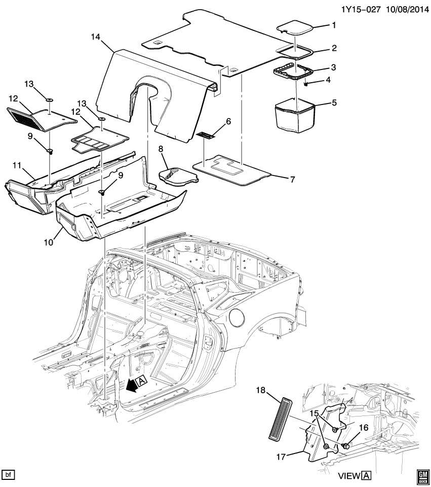 GM 19303659 Mat Pkg, Front Carpet (15.286/16.800) *Brownstone)(