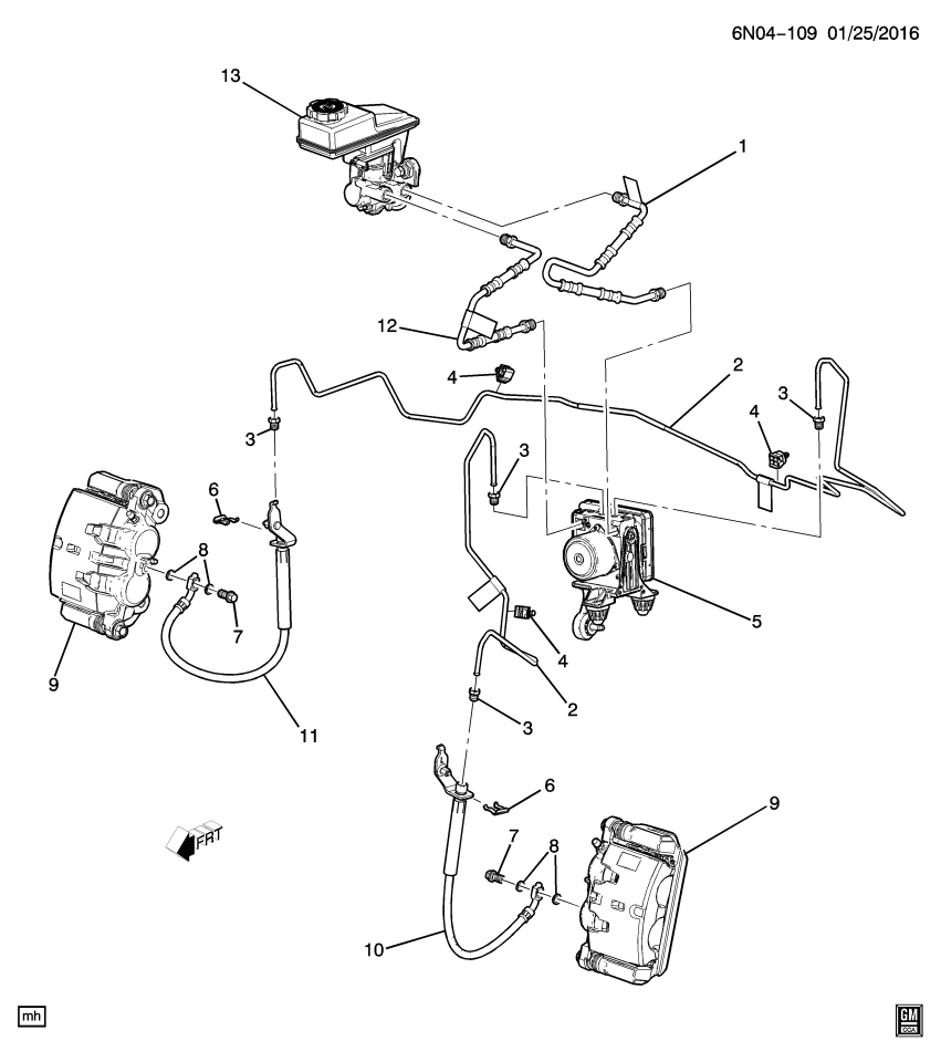 GM 84499867 PIPE ASM-BRK PRESS MOD VLV M/CYL RSVR