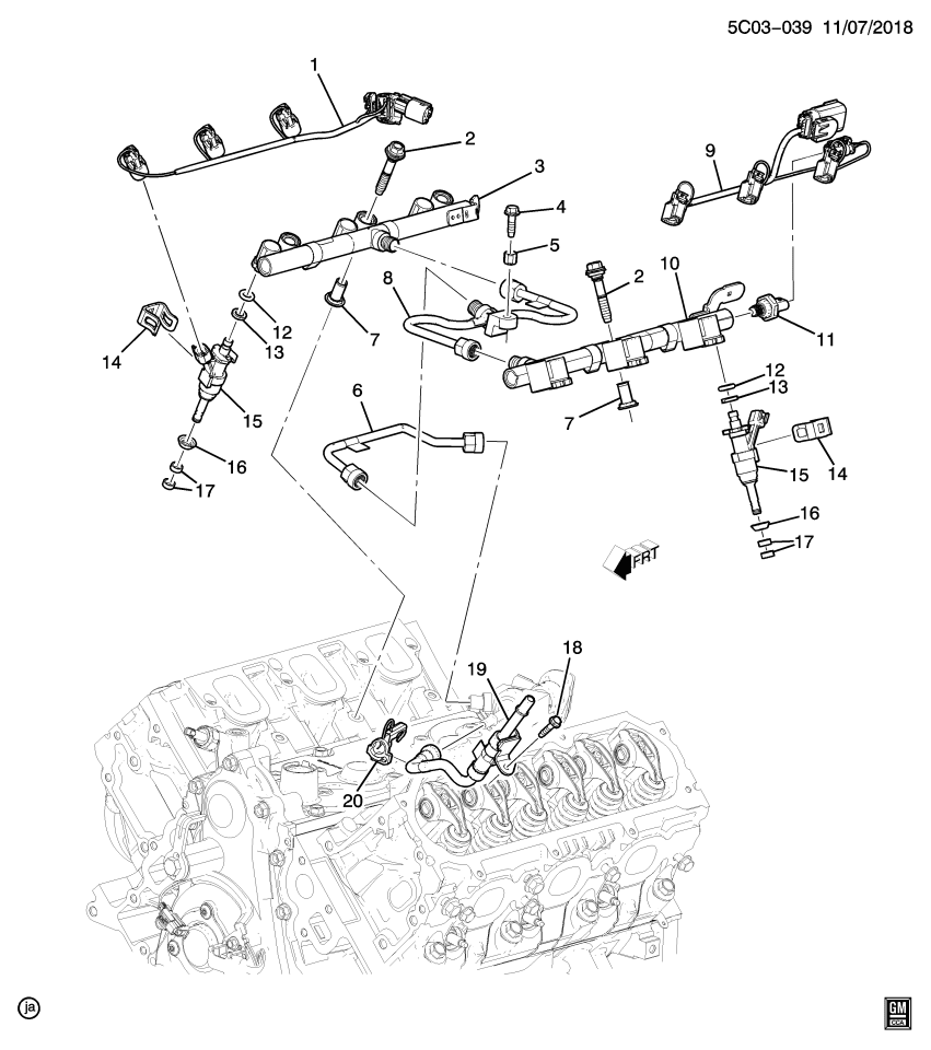 GM 12707878 HARNESS ASM-F/INJR WRG (LH RAIL)