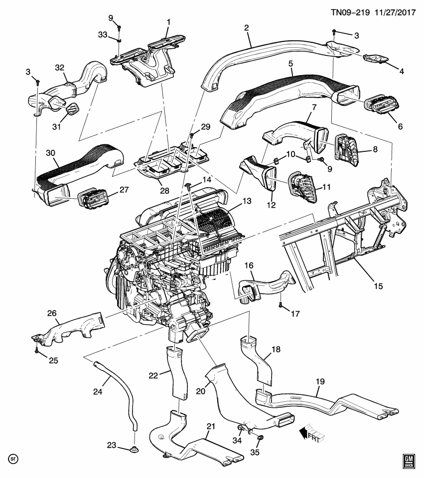 GM 23258247 Outlet Asm-Instrument Panel Center Air *Black