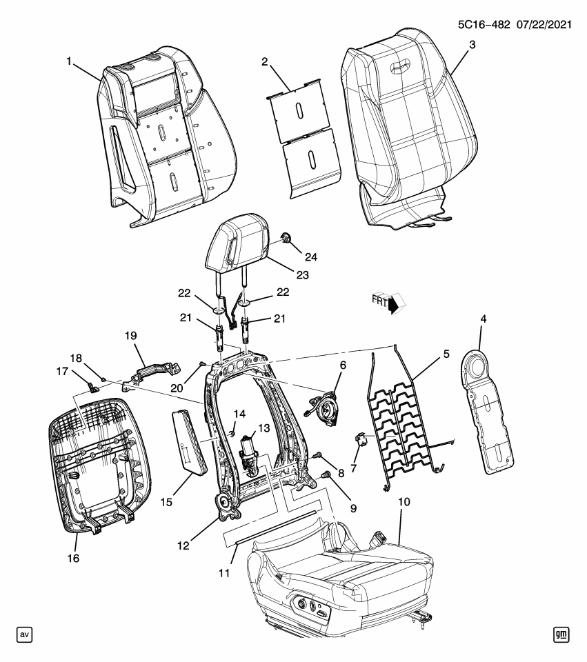 GM 13551366 FRAME ASM-F/SEAT BK