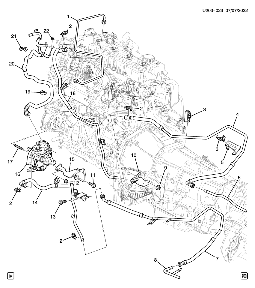 GM 55488543 Hose-Fuel Pump Fuel Return