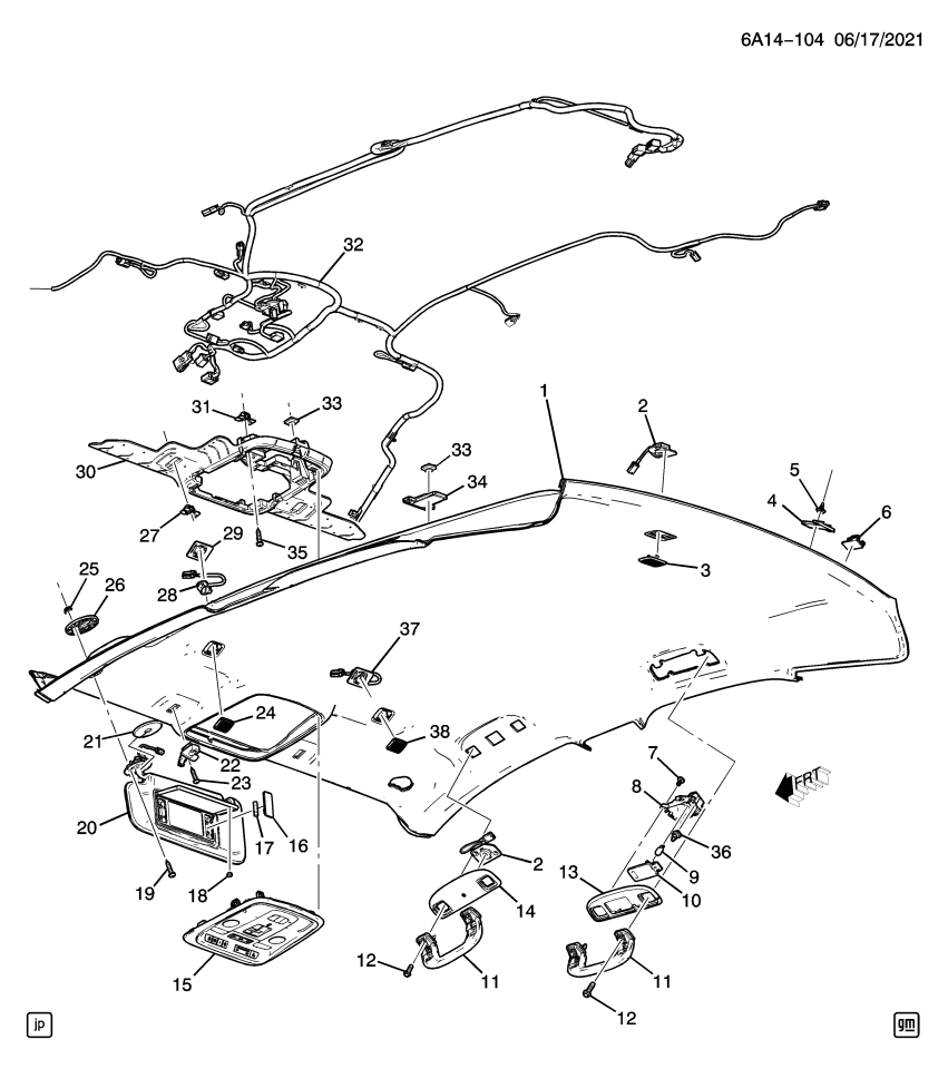GM 23467686 Switch, Interior Lamp