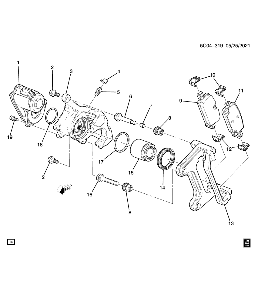 GM 13513576 SEAL KIT-RR BRK CLPR PSTN