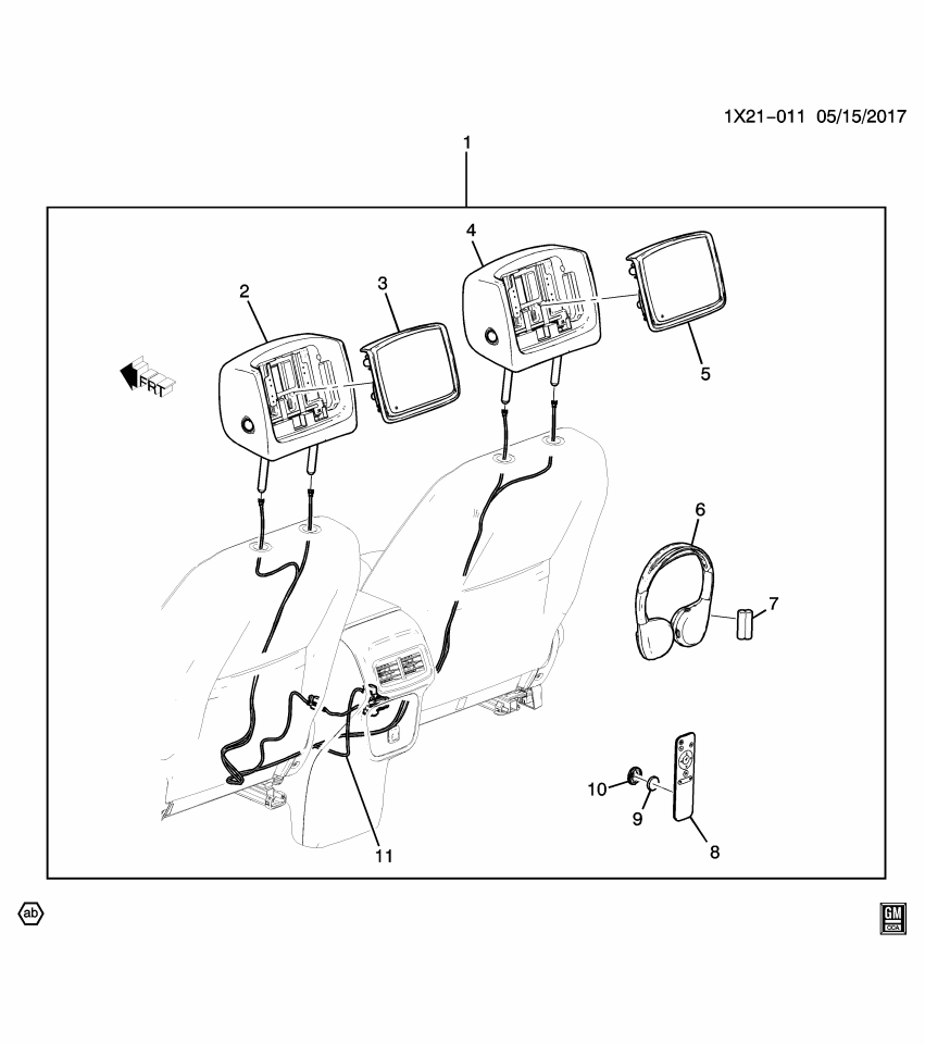 GM 84186204 PAD ASM-F/SEAT H/RST *BLACK