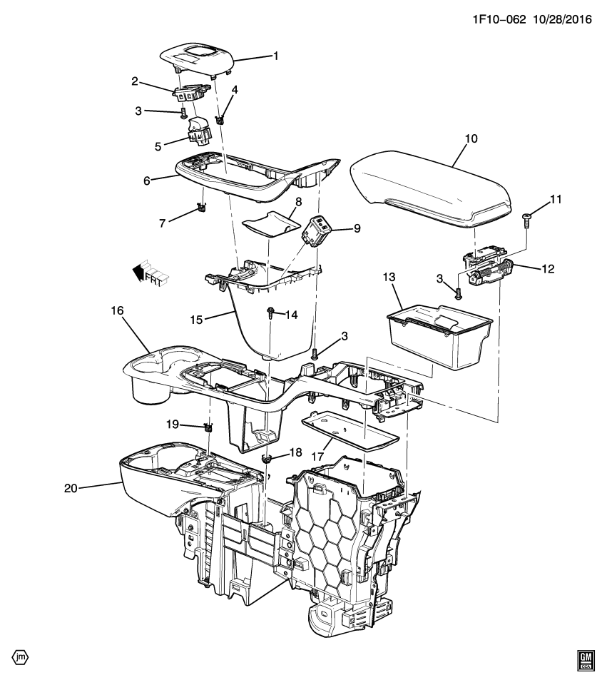 GM 11611480 Bolt, Rear Floor Console