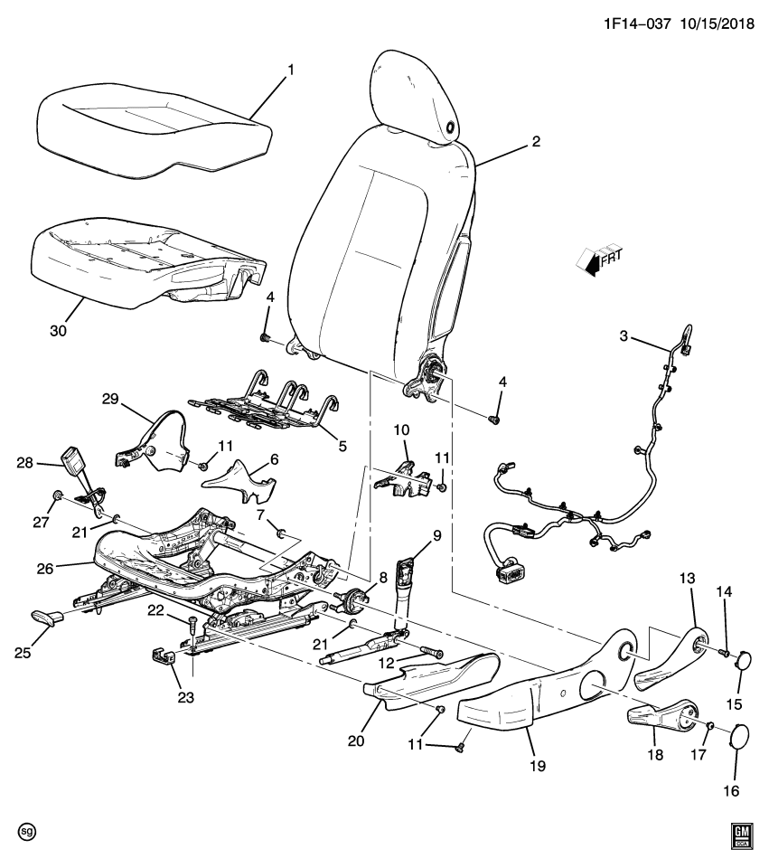 GM 84462967 HARNESS ASM-F/SEAT WRG