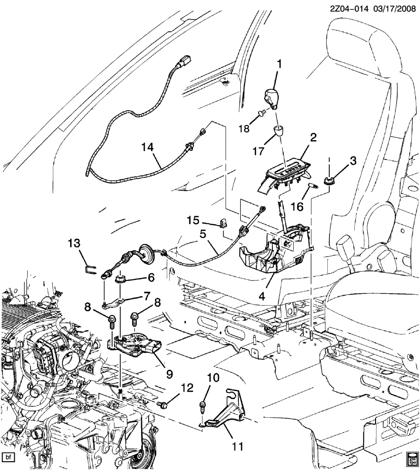 GM 84569682 CABLE KIT-A/TRNS RANGE SEL LVR
