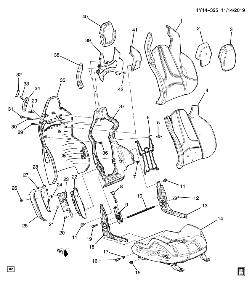 GM 11603502 BOLT, F/SEAT BK CUSH FRM REINF
