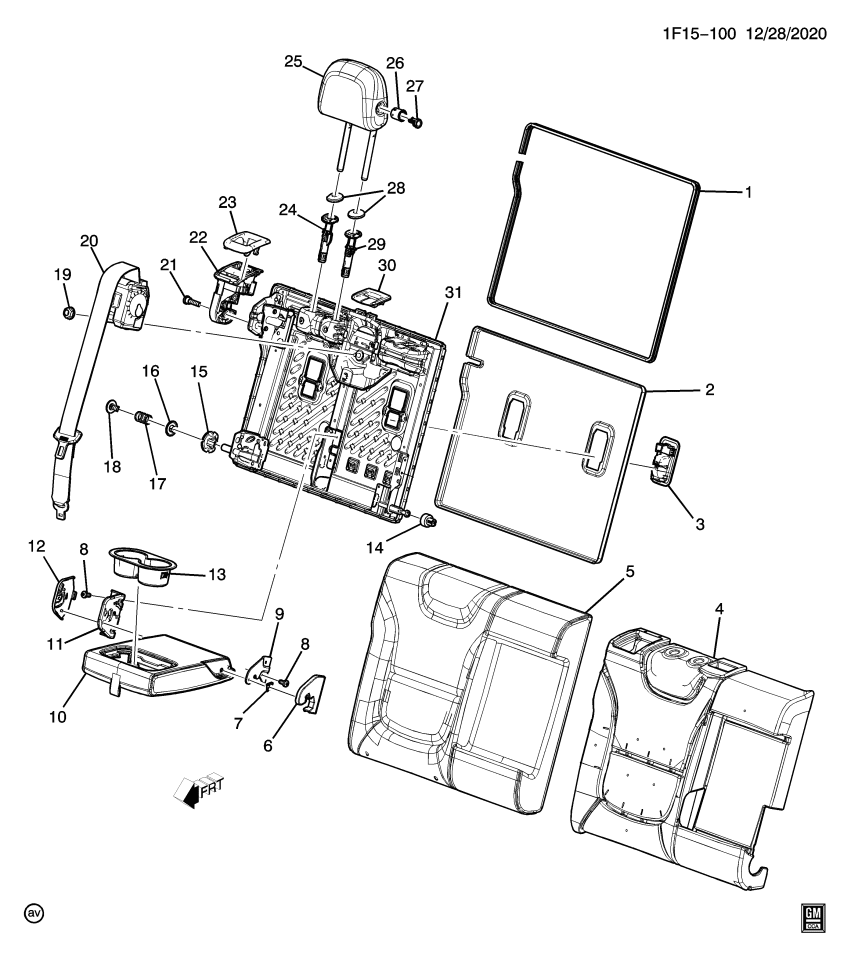 GM 42791796 PAD ASM-R/SEAT BK