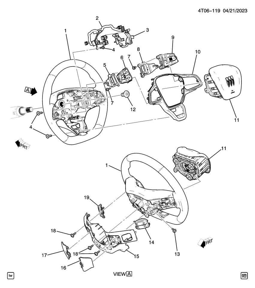 GM 11601888 BOLT, STRG WHL SPOKE CVR