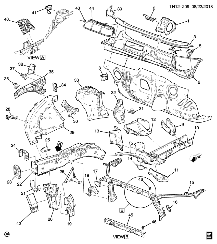 GM 84047290 Brace Asm-Front End Sheet Metal Diagram