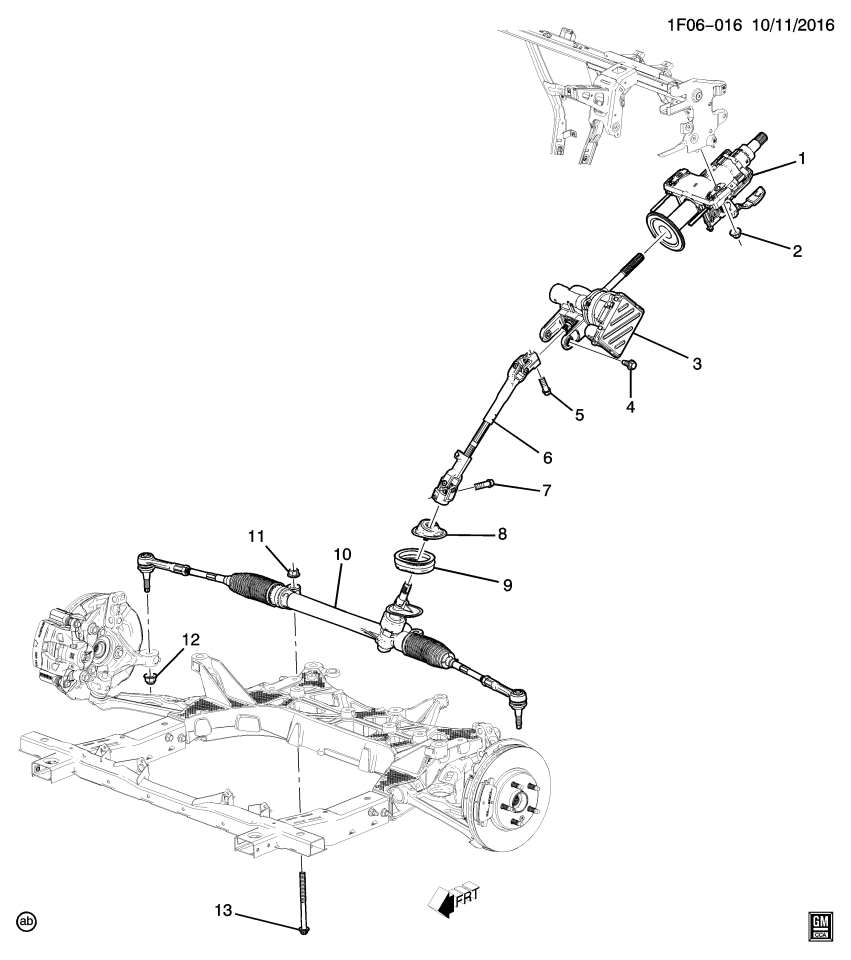 GM 11602858 BOLT, STRG COL LWR SUPT BRKT